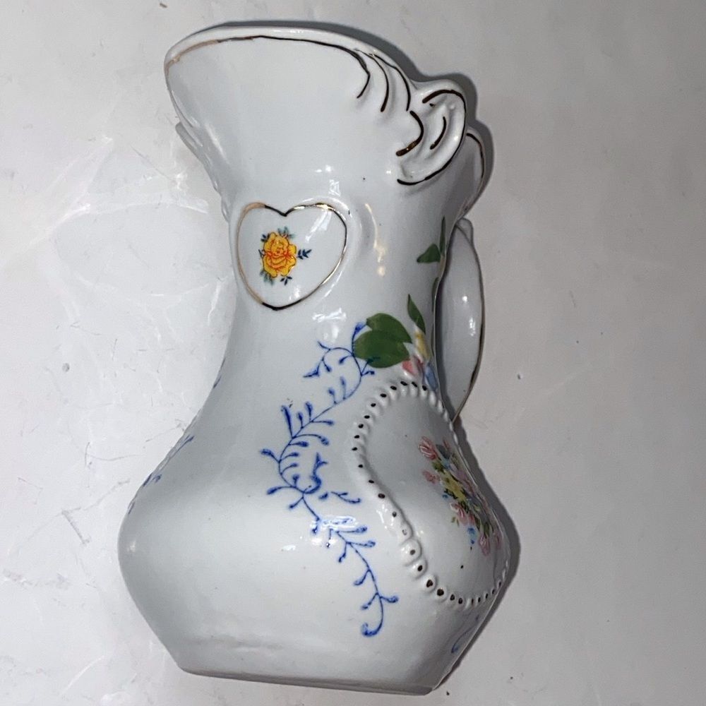 Vintage Floral Handmade Painted China Pitcher & Jug Decorated Porcelain
